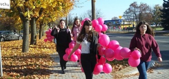 Wolontariusze na Marszu różowej wstążki