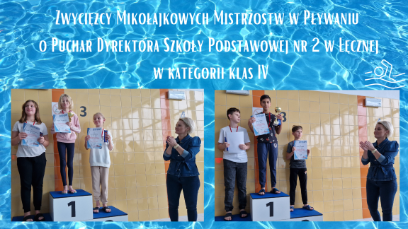 Zwycięzcy Mikołajkowych Mistrzostw w Pływaniu o Puchar Dyrektora Szkoły Podstawowej nr 2 w Łęcznej w kategorii klas III