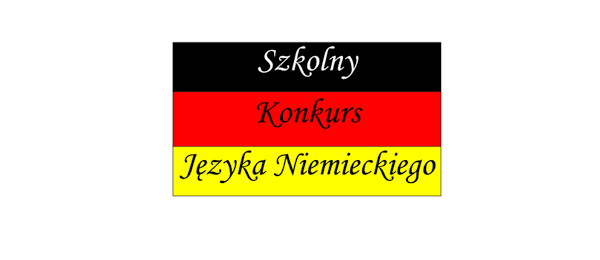 flaga Niemiec z napisem konkursu