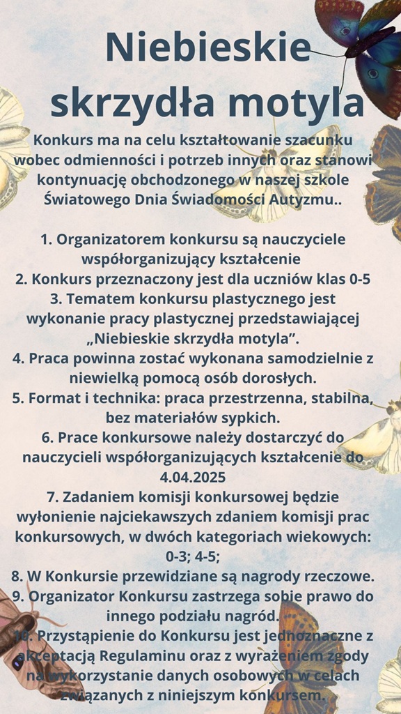 plakat z informacjami o konkursie