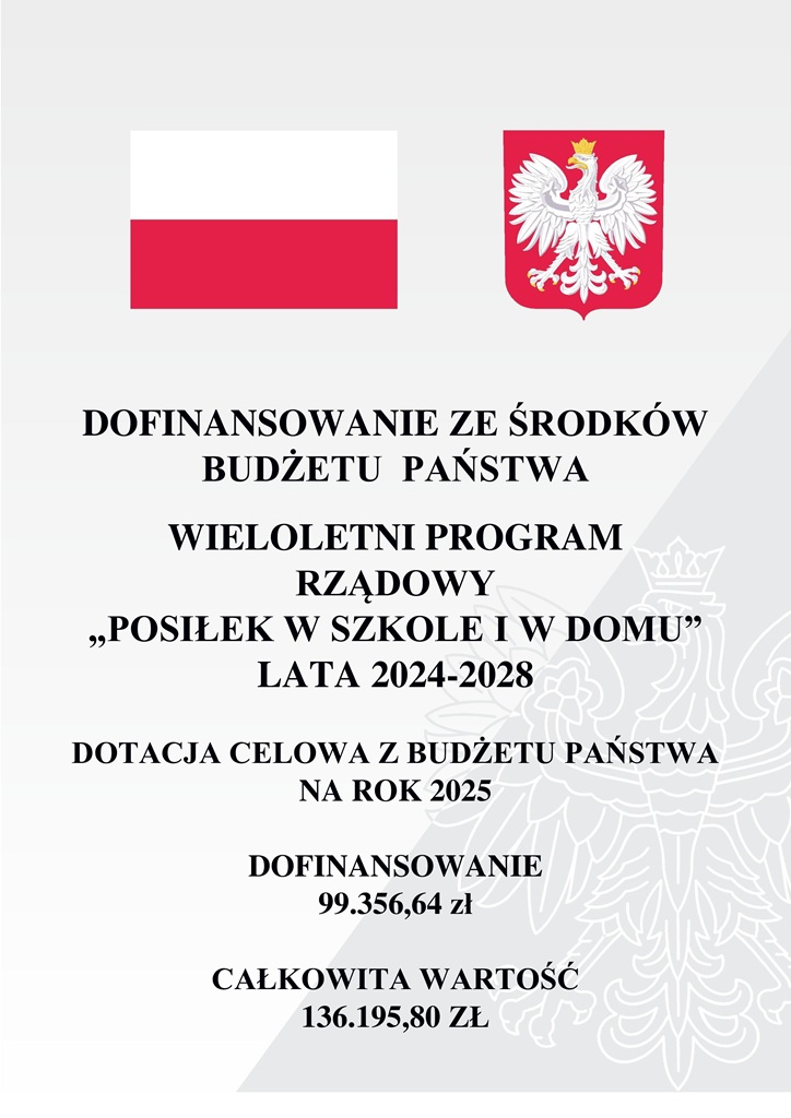 plakat informacyjny Posiłek w domu i w szkole