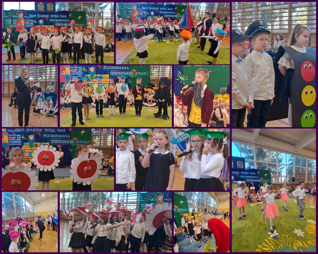 Kolaż zdjęć z uroczystości ślubowania