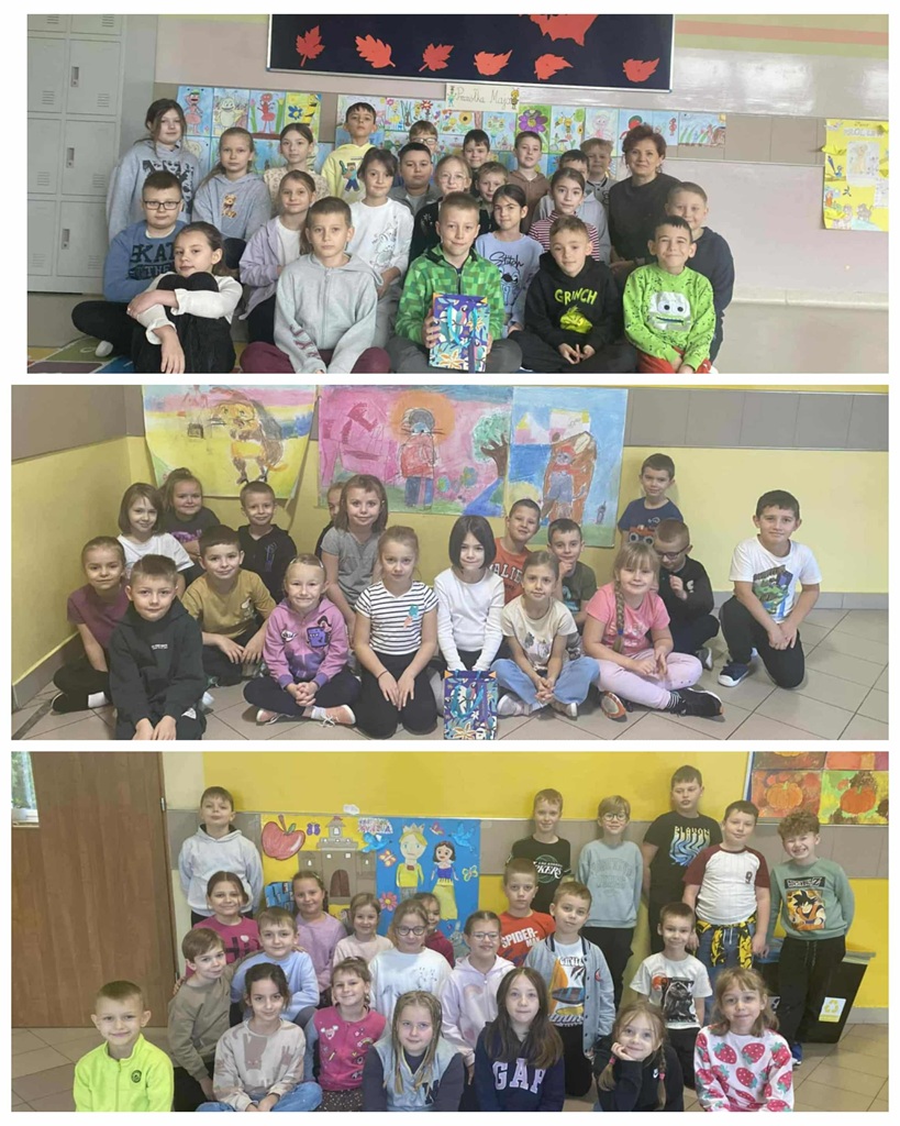 Kolaż trzech zdjęć, na których widoczne są wyróżnione klasy