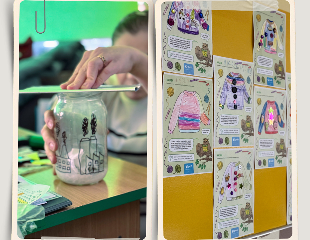 kolaż zdjęć, prace uczniów