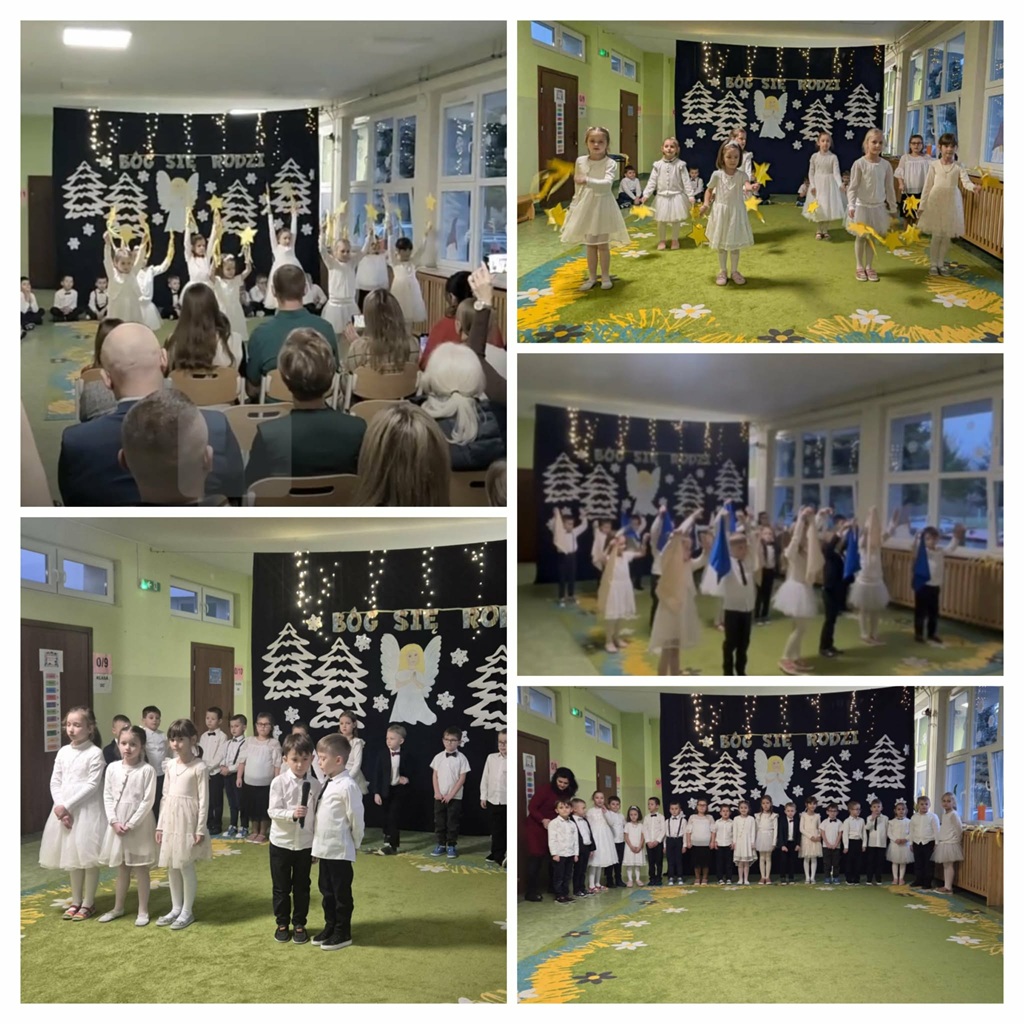 dzieci z uśmiechem tańczą i recytują wiersze dla zaproszonych gości