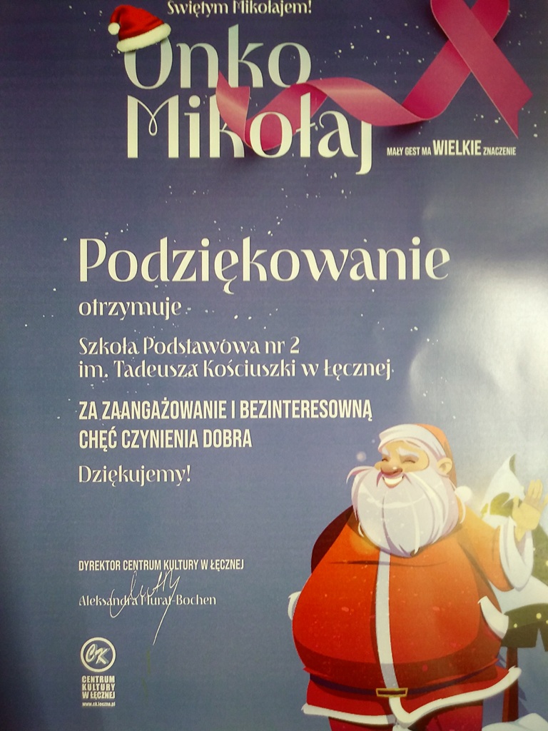 podziękowanie za chęć czynienia dobra