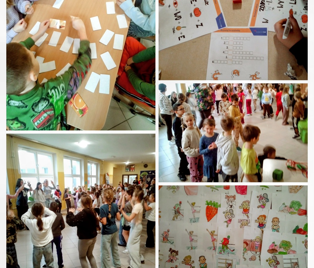 kolaż, aktywności strefy zdrowia