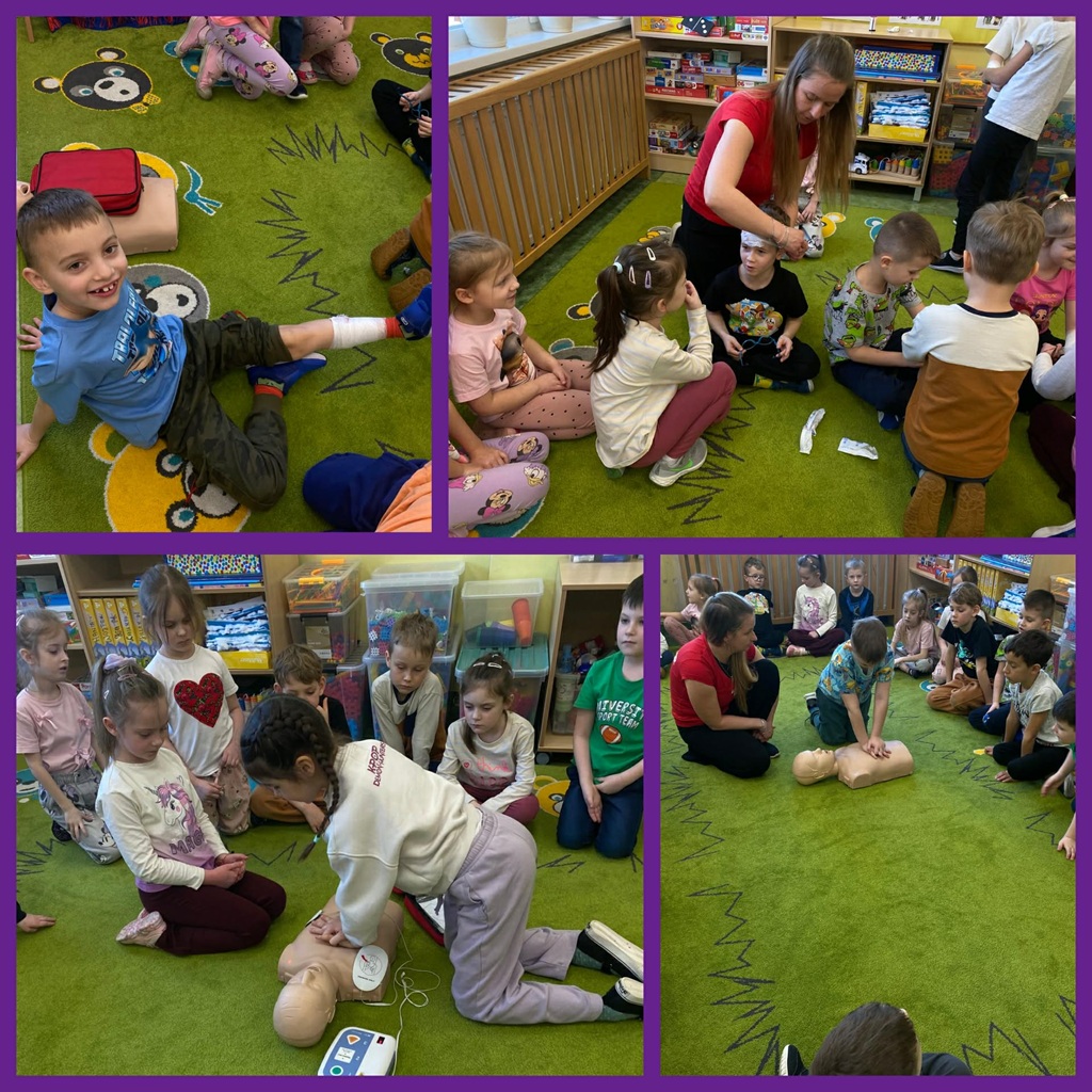 kolaż zdjęć, opatrywanie ran