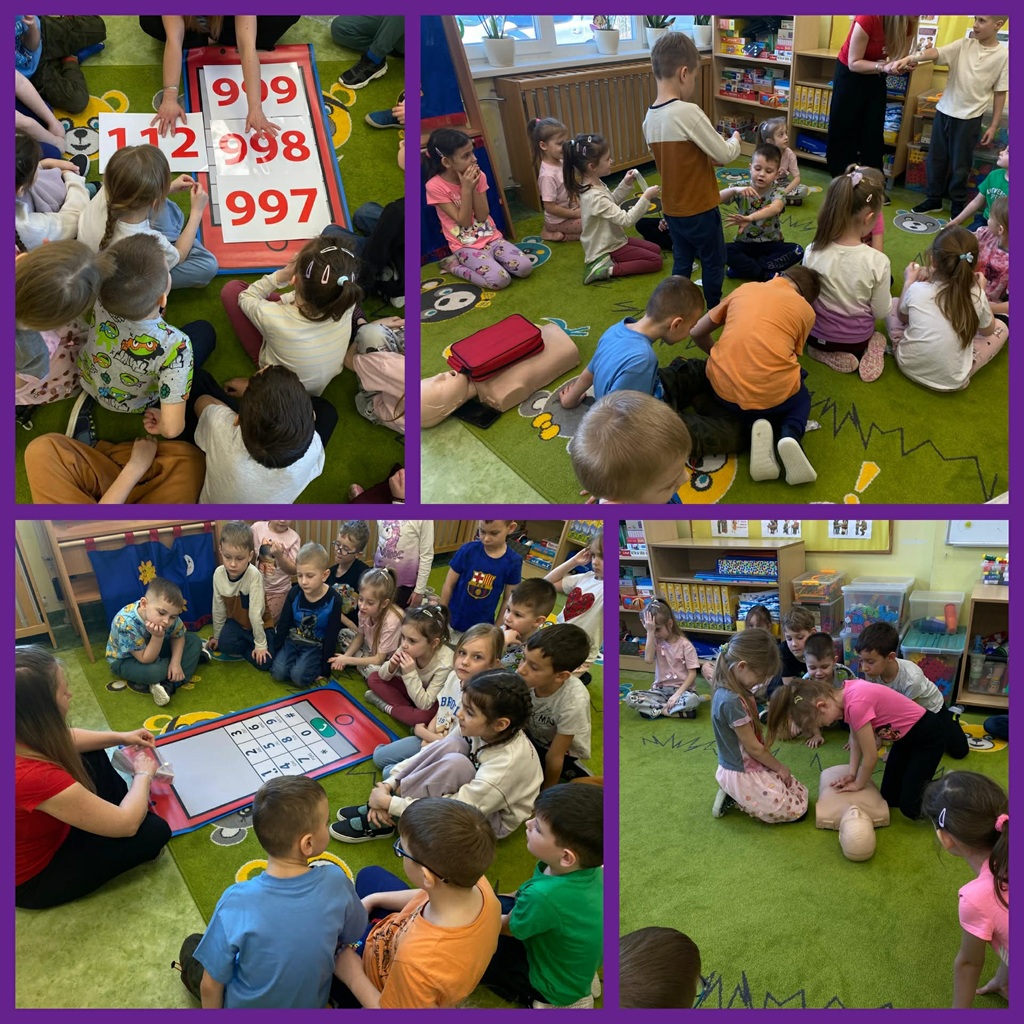 kolaż zdjęć, nauka pierwszej pomocy