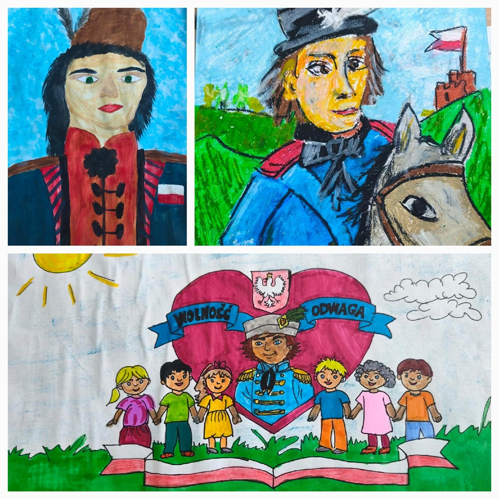 trzy nagrodzone w konkursie prace plastyczne