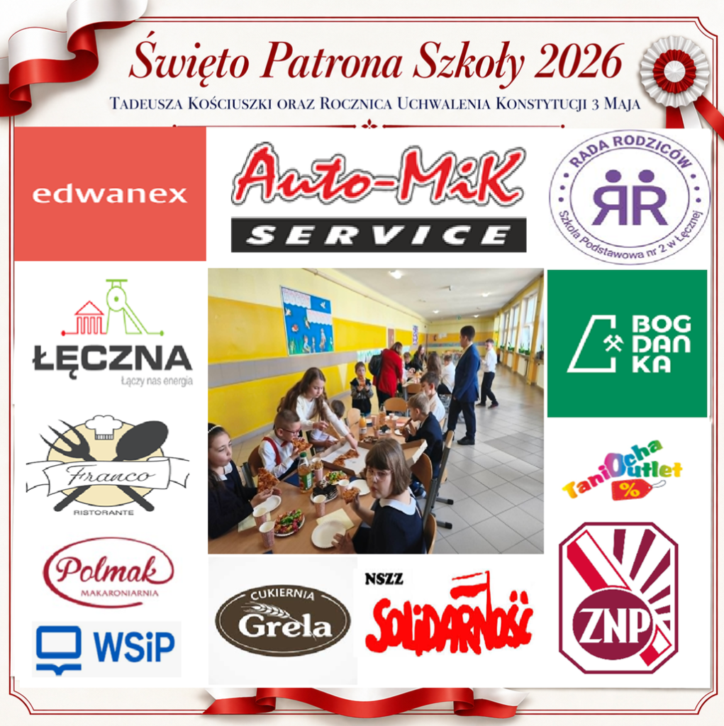 Logo sponsorów poczęstunku i nagród