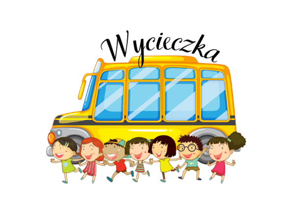 postacie animowane dzieci i autobus