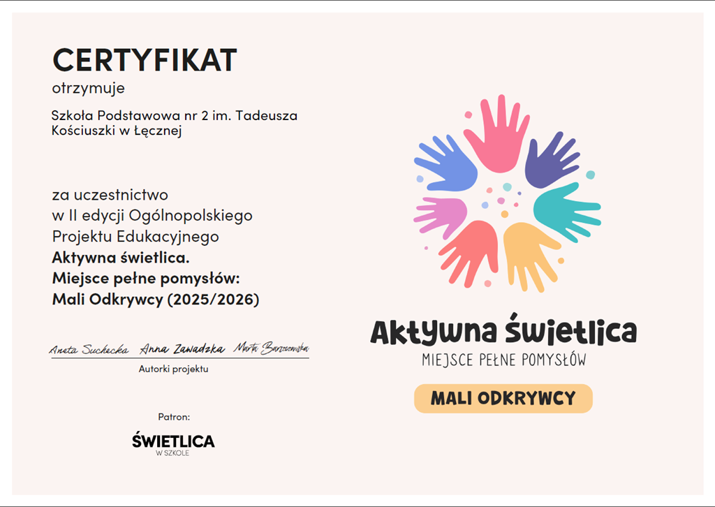 Certyfikat projektu