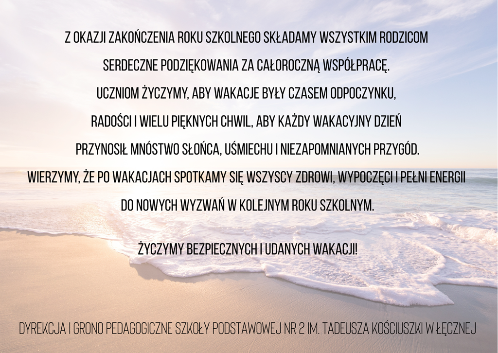 treść życzeń wakacyjnych
