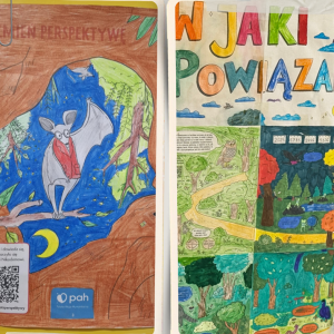 kolaż zdjęć, dwie prace wykonane przez uczniów