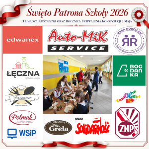 Logo sponsorów poczęstunku i nagród